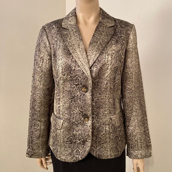 Chico’s Snakeskin Print Jacket/Blazer, Size 2 (NWOT) - Picture 1 of 14